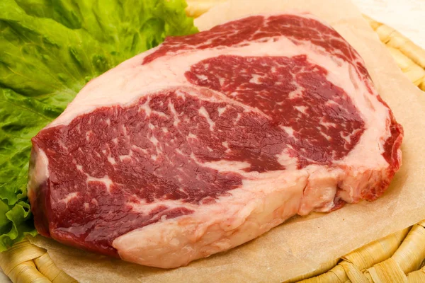 Rib Eye Roh Steak Bereit Zum Kochen — Stockfoto