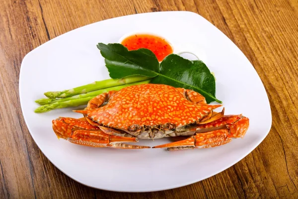 Caranguejo Cozido Saboroso Pronto Para Comer — Fotografia de Stock