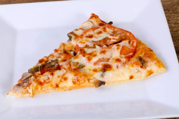 Pizza Con Carne Formaggio — Foto Stock