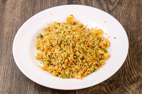 Hint Geleneksel Mutfak Fried Rice Ile Karides — Stok fotoğraf