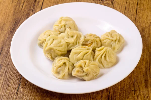 Albóndigas Chinas Momo Camarones Rellenos Pollo Carne Res Cerdo — Foto de Stock