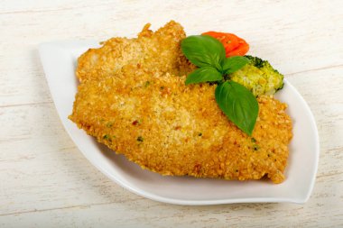 Susam ve haşlanmış sebzeler ile tavuk