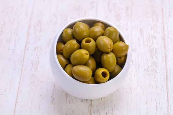 Tasty Pickled olives in the bowl