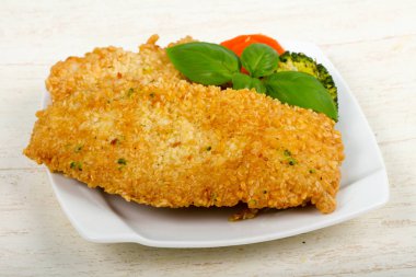 Susam ve haşlanmış sebzeler ile tavuk