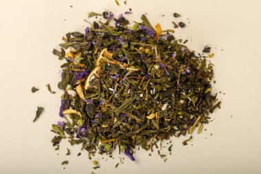 Aroma çay yığın meyve, meyveler ve otlar ile