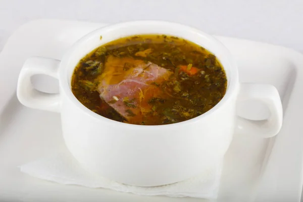 Lamb soup with herbs — Stock Image Lamb Soup Herbs Stock Photo