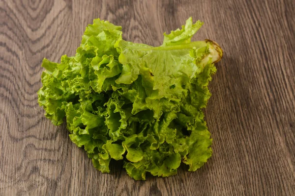 Feuilles Salade Vert Frais Sur Fond Bois — Photo