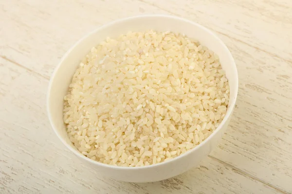 Rauwe Rijst Heap Bowl Klaar Voor Het Koken — Stockfoto