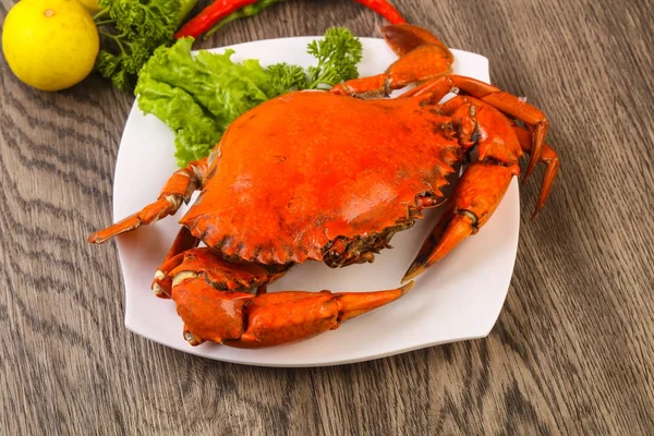 Caranguejo Fervido Fresco Quente Aperitivo Delicioso — Fotografia de Stock