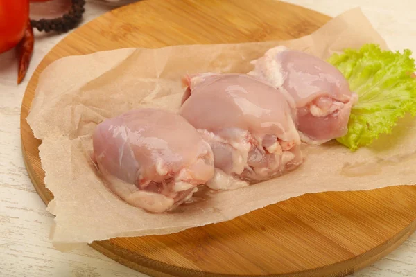 Boneless Raw Chicken Thighs Ready Cooking — Stock Photo, Image