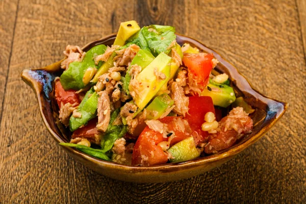 Ensalada Atún Aguacate Con Semillas Sésamo —  Fotos de Stock