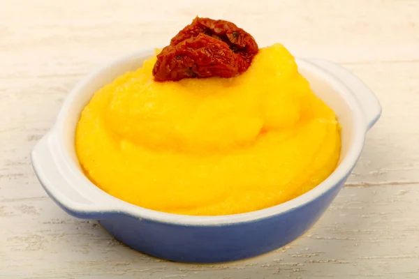 Polenta Suchym Pomidorem — Zdjęcie stockowe