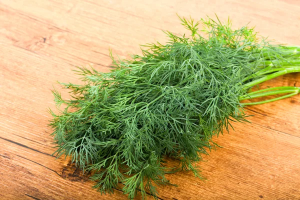 Dill Branches Heap Wooden Background — Stock Photo, Image