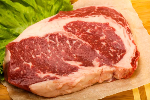 Rib Eye Roh Steak Bereit Zum Kochen — Stockfoto