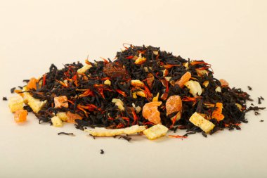 Aroma çay yığın meyve, meyveler ve otlar ile