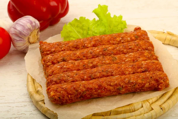 Raw Beef Sausages Grill — Stock Photo, Image