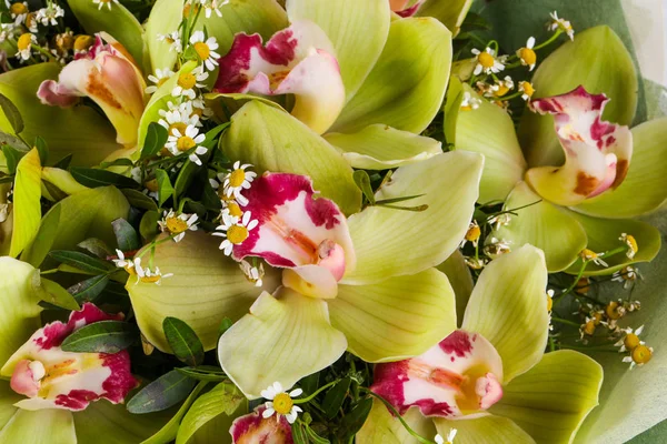 Bouquet Romantique Avec Diverses Fleurs Gros Plan Intérieur Maison — Photo