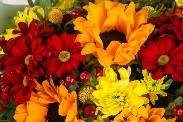 Bouquet Romantico Con Vari Fiori Primo Piano — Foto Stock