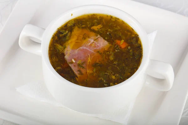 Lamb soup with herbs — Stock Image Lamb Soup Herbs Stock Photo