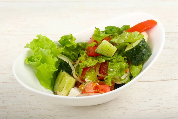 Griechischer Salat Mit Oliven Und Feta — Stockfoto