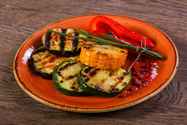 Grilled Vegetables Plate Assortment Mix — Stock Photo, Image