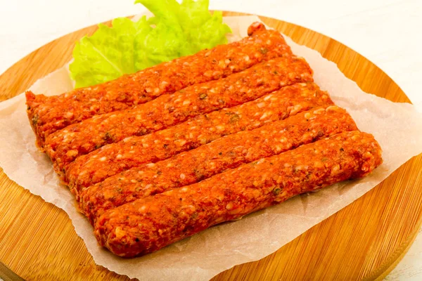 Salsichas Carne Crua Para Churrasqueira — Fotografia de Stock