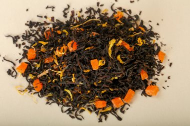 Aroma çay yığın meyve, meyveler ve otlar ile