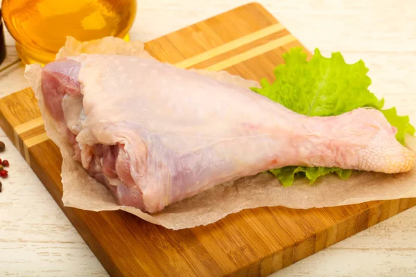 Raw Turkey Leg Ready Cooking — Stock Photo, Image