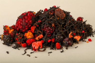 Aroma çay yığın meyve, meyveler ve otlar ile