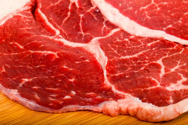 Raw Beef Steak Ready Cooking — Stock Photo, Image