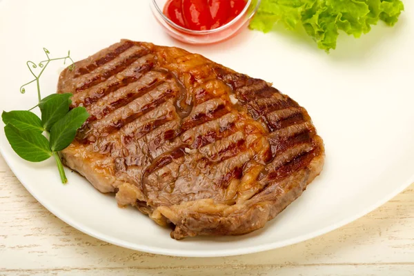 Grilled Rib eye steak with sauce