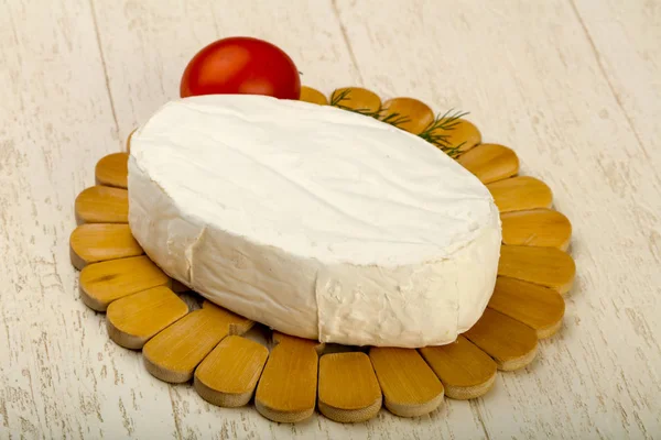 Camembert Cheese Wooden Background — Stock Photo, Image