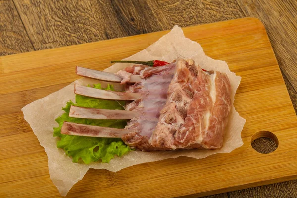 Raw Lamb Ribs Pepper Ready Cooking — Stock Photo, Image