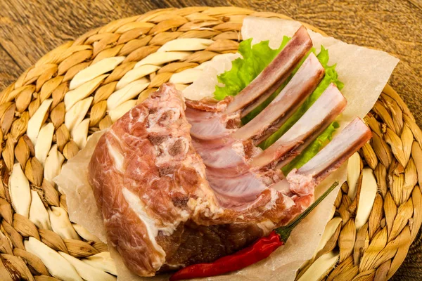 Raw Lamb Ribs Pepper Ready Cooking — Stock Photo, Image