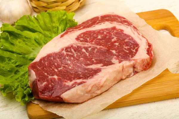 Rib Eye Roh Steak Bereit Zum Kochen — Stockfoto