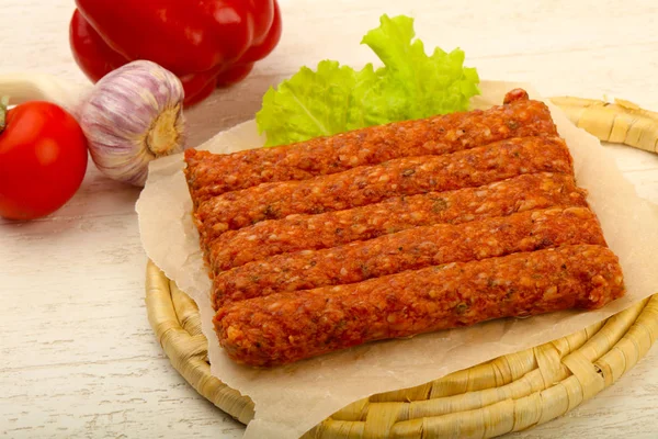 Raw Beef Sausages Grill — Stock Photo, Image