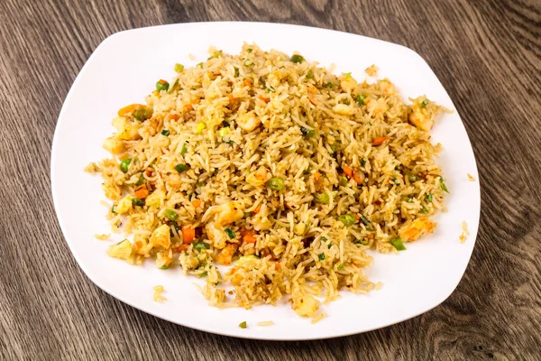 Indické Tradiční Kuchyně Smažená Rýže Krevetami — Stock fotografie