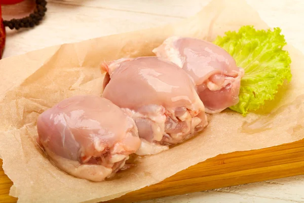 Boneless Raw Chicken Thighs Ready Cooking — Stock Photo, Image