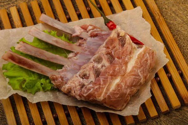 Raw Lamb Ribs Pepper Ready Cooking — Stock Photo, Image