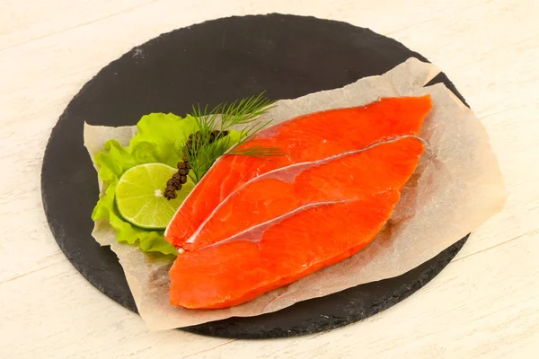 Lachs Mit Limette Und Dill — Stockfoto