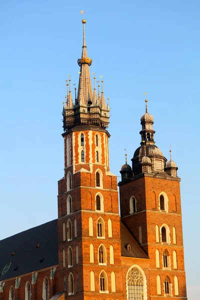 Kraków Historyczne Budynki Pod Błękitne Niebo Ciągu Dnia — Zdjęcie stockowe