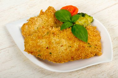 Susam ve haşlanmış sebzeler ile tavuk