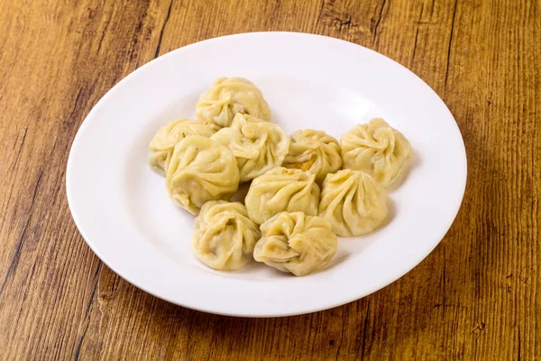 Albóndigas Chinas Momo Camarones Rellenos Pollo Carne Res Cerdo — Foto de Stock