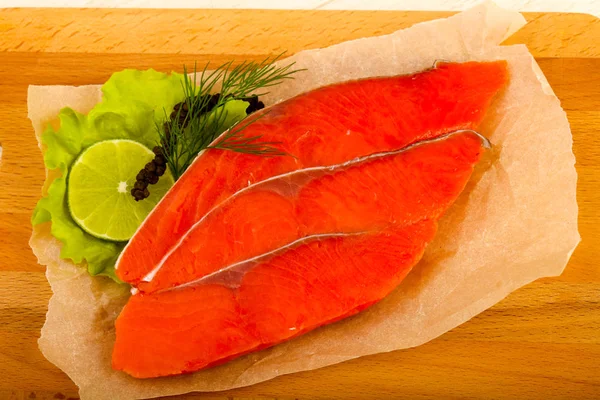 Salted Salmon Lime Dill — Stock Photo, Image