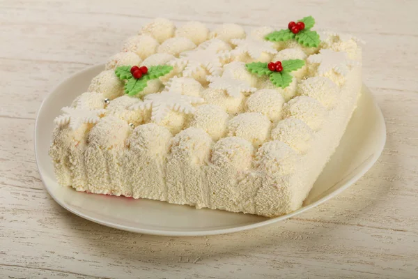 Gâteau Blanc Avec Crème — Photo