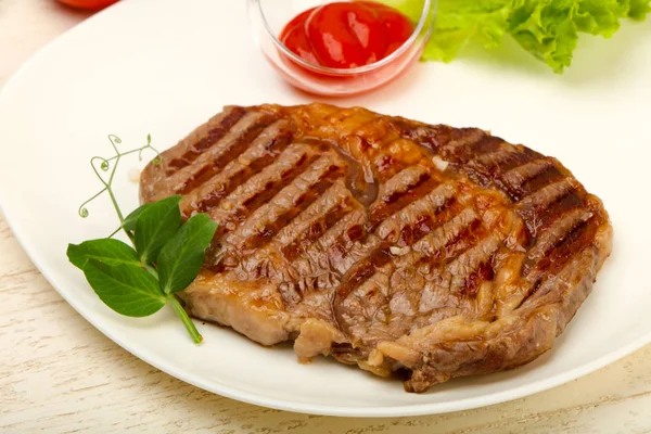 Grilled Rib eye steak with sauce