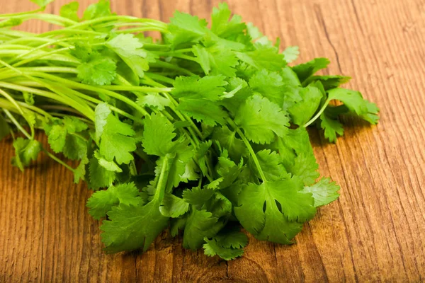 Coriander Leaves Wooden Background — Stock Photo, Image