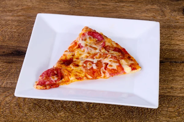 Pizza Pepperoni Met Worst Kaas — Stockfoto