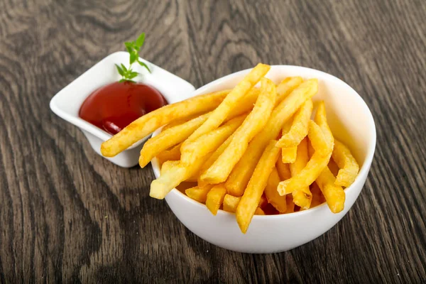 French Fries Tomato Ketchup — Stock Photo, Image