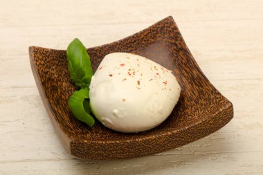 Fesleğen yaprakları ile Mozzarella peyniri